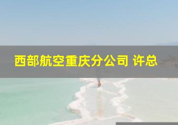 西部航空重庆分公司 许总